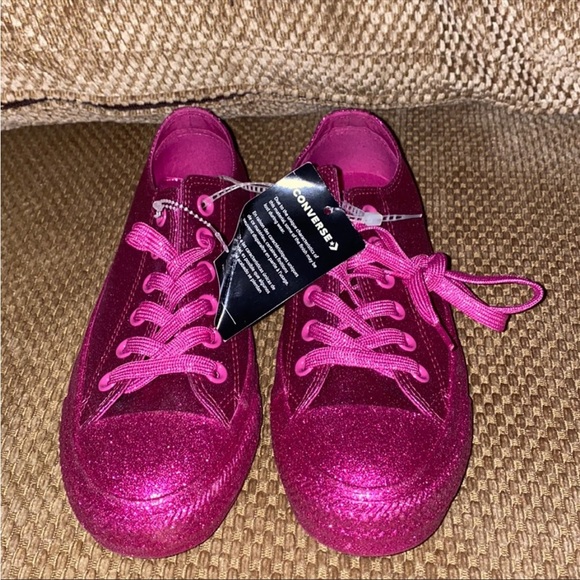 Converse Limited Edition Magenta Sparkle Glitter NWOB - Picture 4 of 7